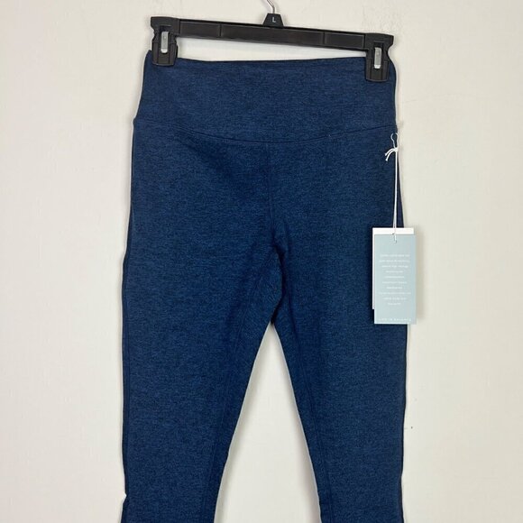 Calme By Johnny Was Ease Space Dye High Waist Leggings Size XS Iris Blue Workout - Picture 4 of 8